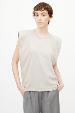 The Frankie Shop Grey Padded Shoulder Eva Top