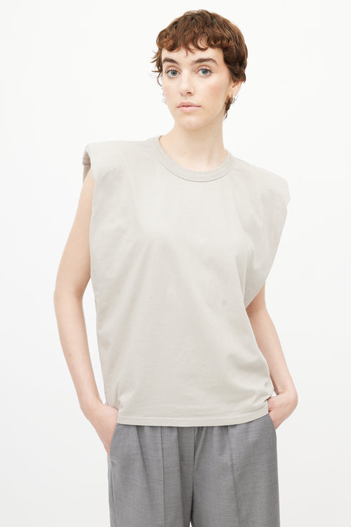 The Frankie Shop Grey Padded Shoulder Eva Top