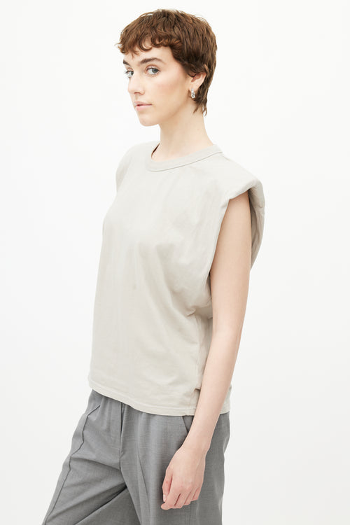 The Frankie Shop Grey Padded Shoulder Eva Top