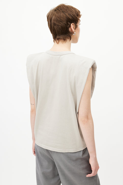 The Frankie Shop Grey Padded Shoulder Eva Top