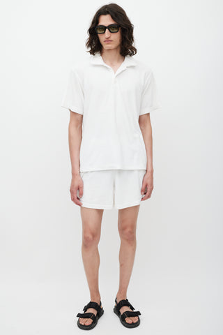 The Frankie Shop White Terry Polo Shorts Co-Ord Set