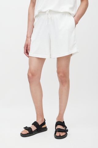 The Frankie Shop White Terry Polo Shorts Co-Ord Set