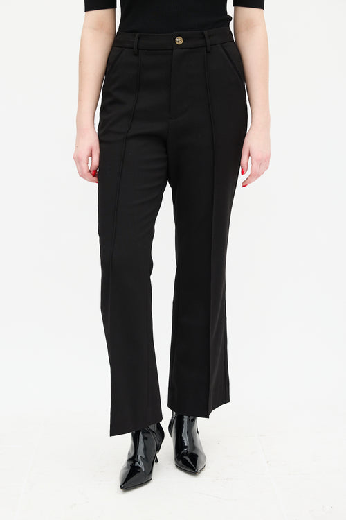 The Great. Black Velvet Trim Prim Trouser