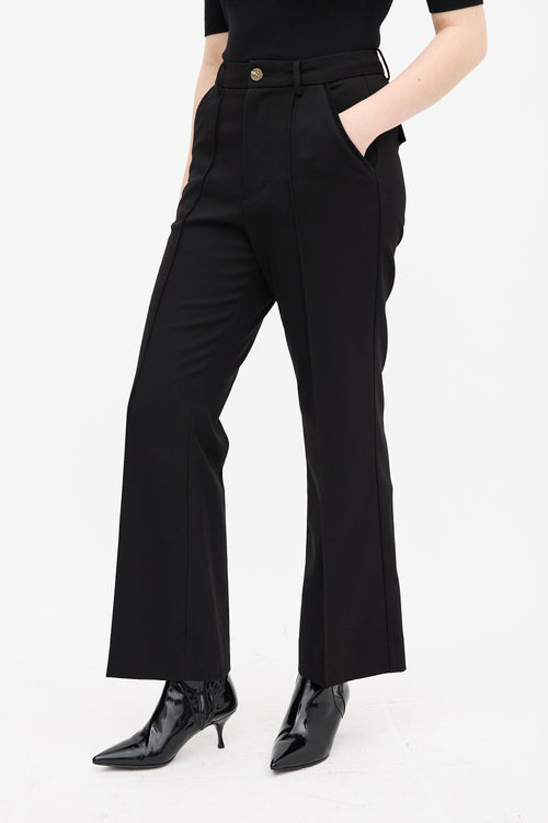 The Great. Black Velvet Trim Prim Trouser