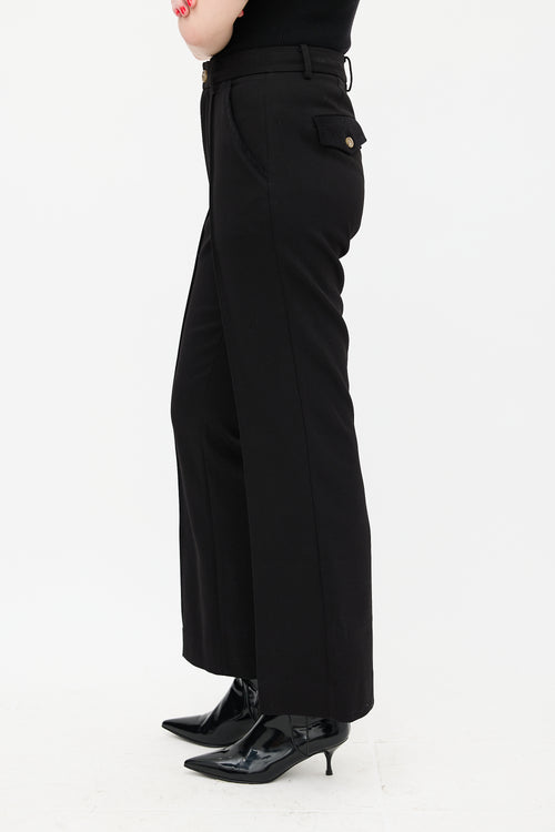 The Great. Black Velvet Trim Prim Trouser