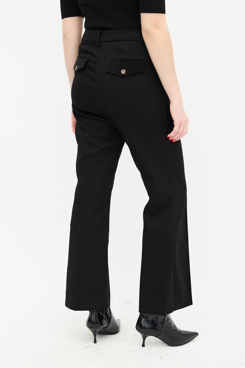 The Great. Black Velvet Trim Prim Trouser