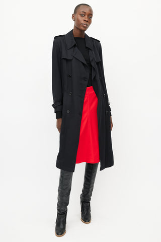 The Kooples Black Belted Trench Coat