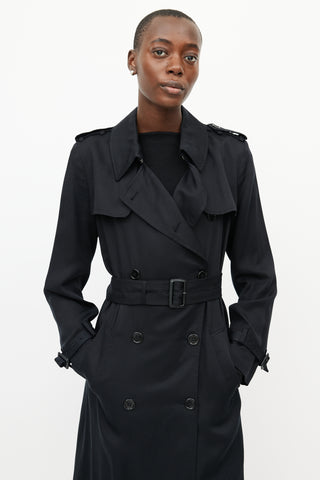 The Kooples Black Belted Trench Coat