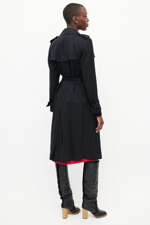 The Kooples Black Belted Trench Coat