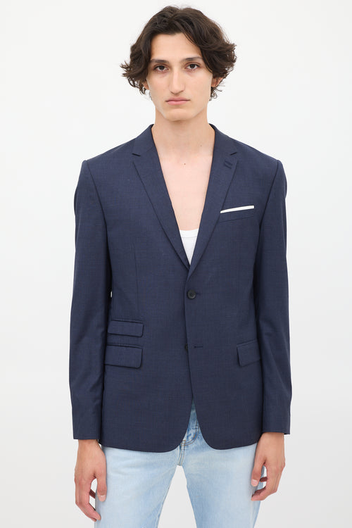 The Kooples Navy Wool Classic Single Breasted Blazer