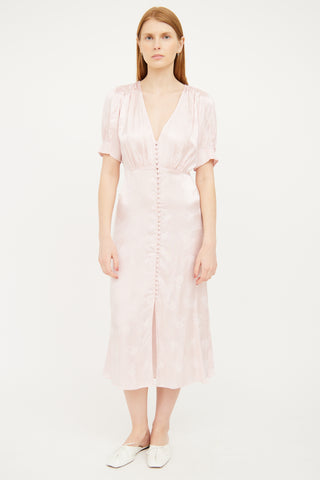 The Kooples Pink Satin Floral Maxi Dress