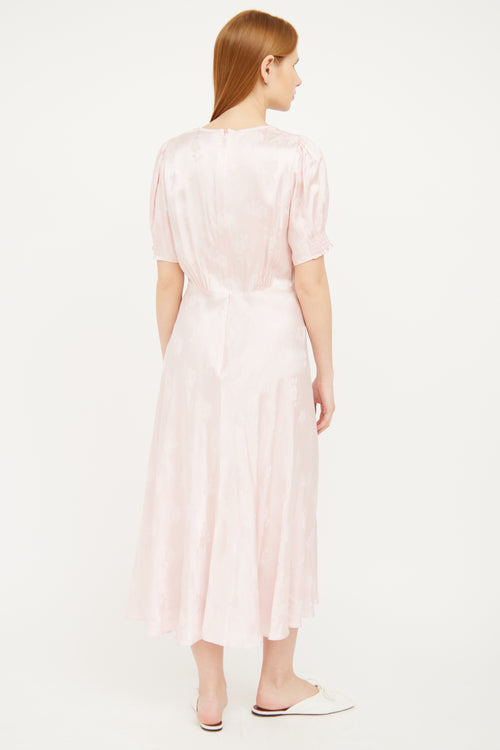 The Kooples Pink Satin Floral Maxi Dress