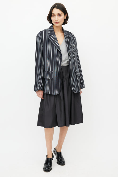 The Open Product Black 
White Pinstripe Blazer