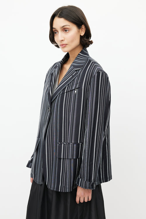 The Open Product Black 
White Pinstripe Blazer