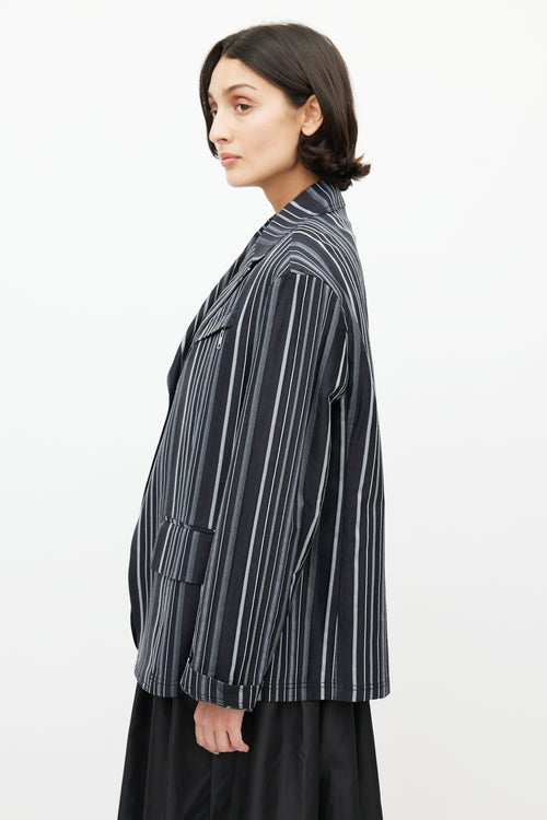 The Open Product Black 
White Pinstripe Blazer