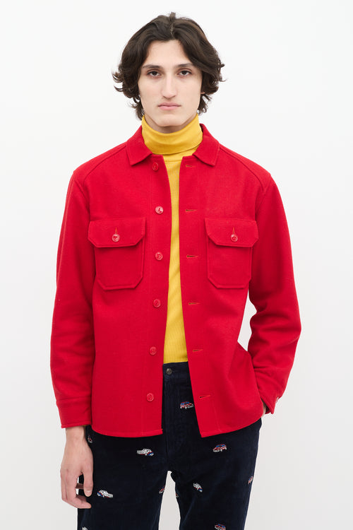 The Real McCoy
s Red Wool Military Souvenir Shirt