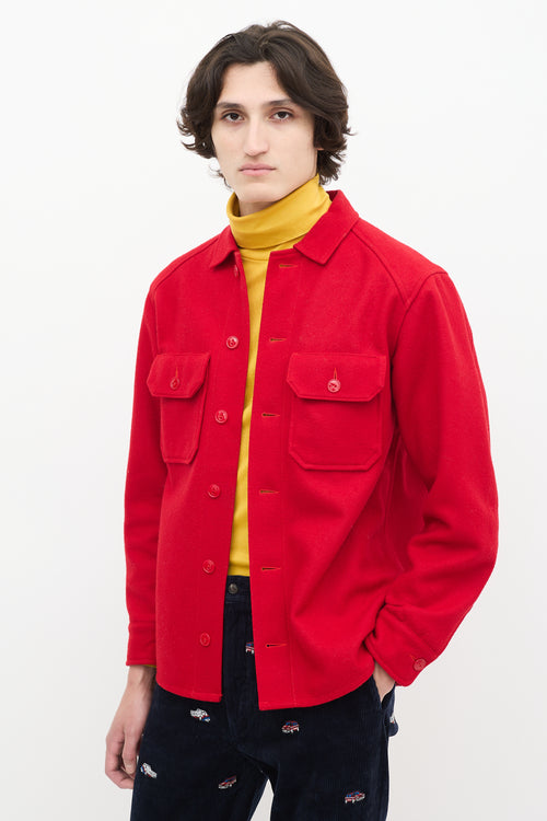 The Real McCoy
s Red Wool Military Souvenir Shirt