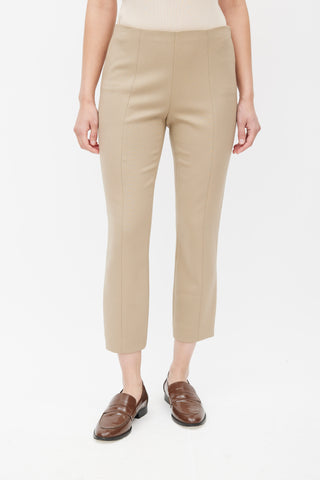 The Row Beige Cropped Wool Trouser