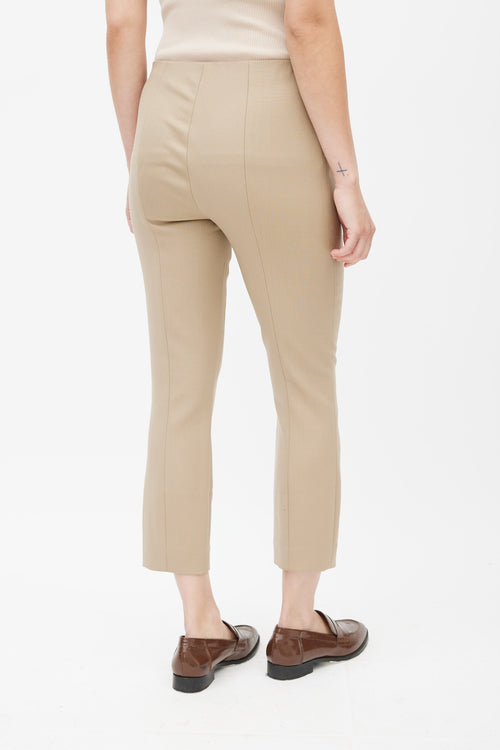 The Row Beige Cropped Wool Trouser