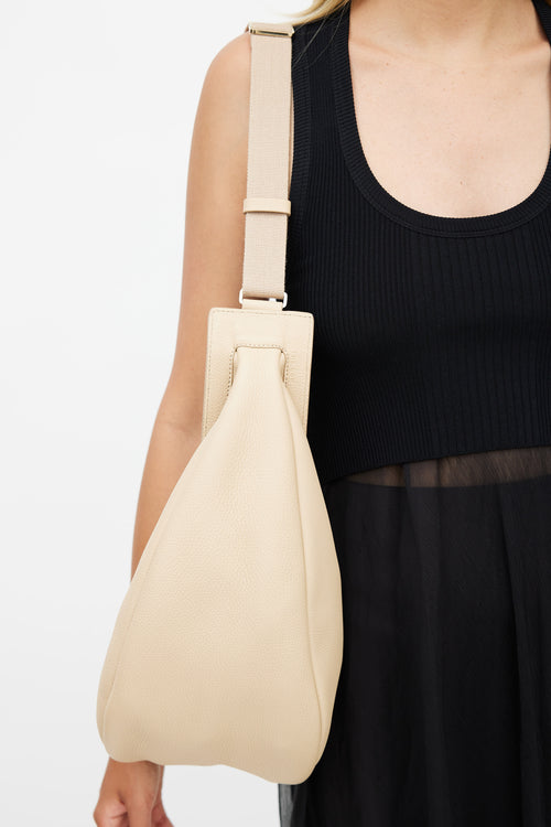 The Row Beige Large Slouchy Banana Crossbody Bag