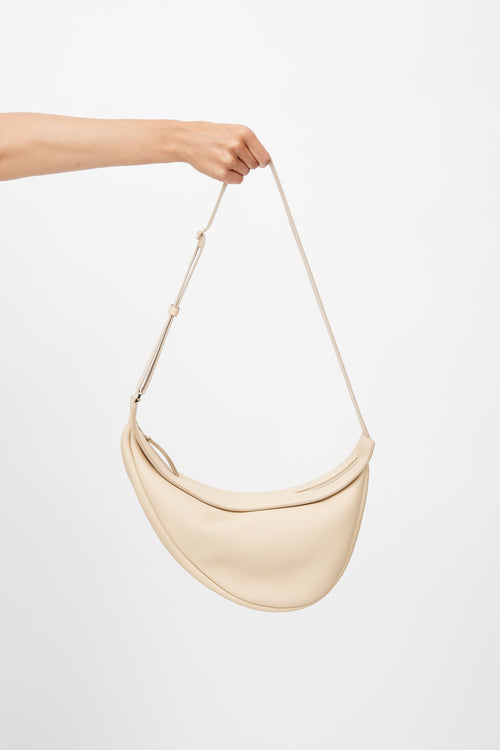 The Row Beige Large Slouchy Banana Crossbody Bag