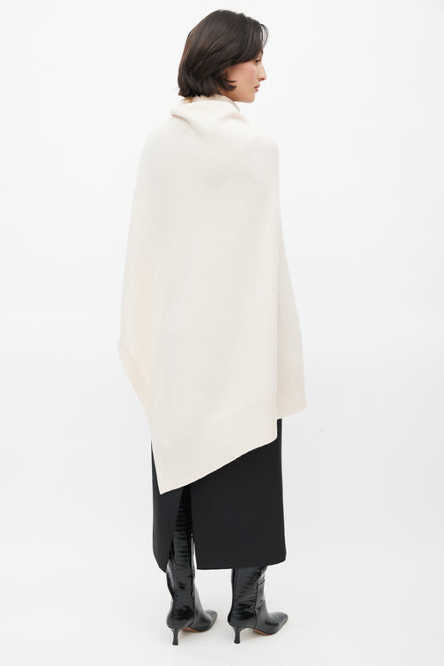 The Row Beige Wool Button Cape