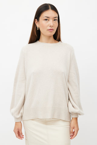 The Row Beige Wool Knit Sweater