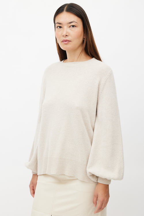 The Row Beige Wool Knit Sweater