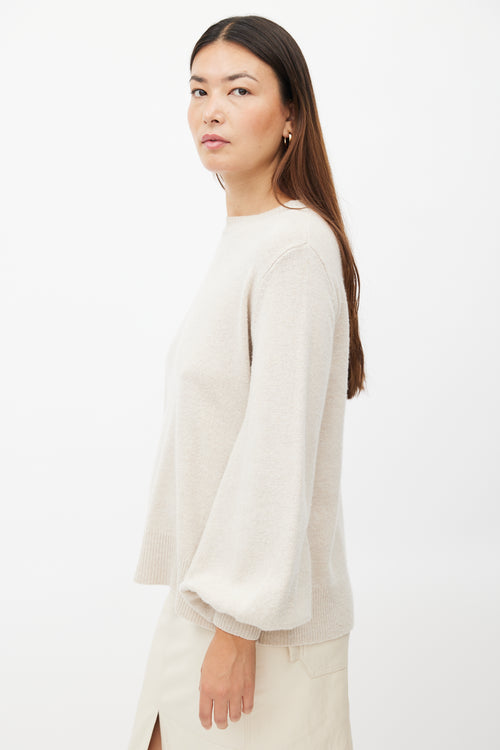 The Row Beige Wool Knit Sweater