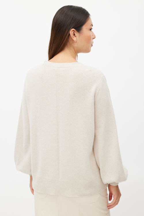 The Row Beige Wool Knit Sweater