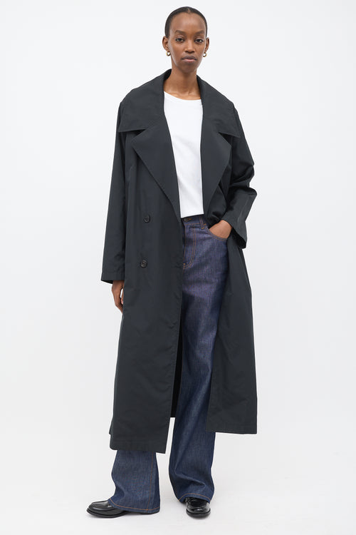 The Row Black Cadel Belted Trench Coat