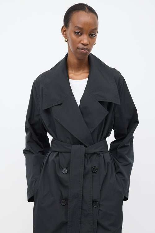 The Row Black Cadel Belted Trench Coat