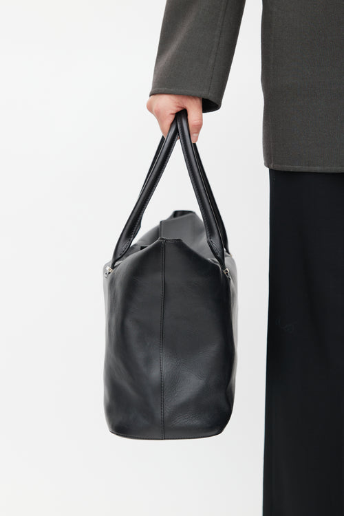 The Row Black Carryall Leather Bag