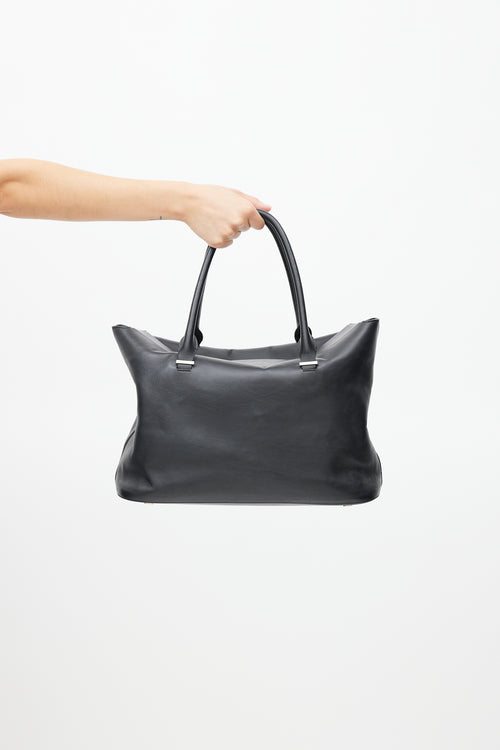 The Row Black Carryall Leather Bag