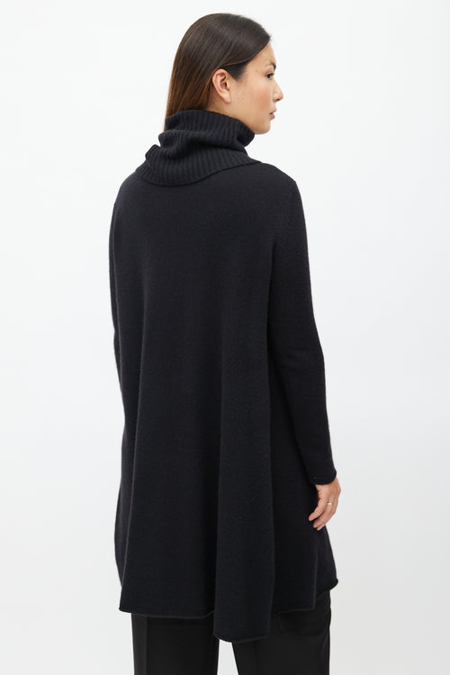 The Row Black Cashmere Knit Sweater Dress