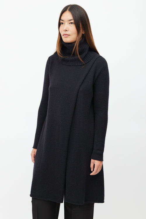 The Row Black Cashmere Knit Sweater Dress