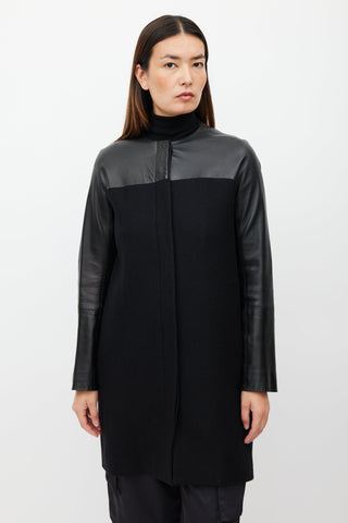 The Row Black Cashmere Leather Coat