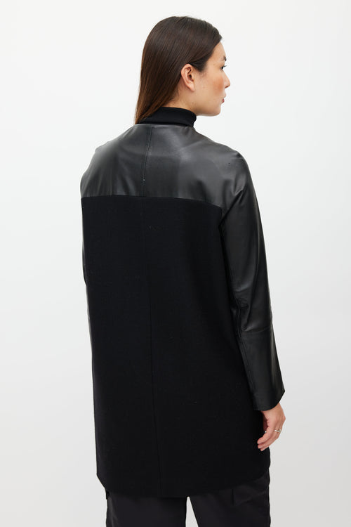 The Row Black Cashmere Leather Coat