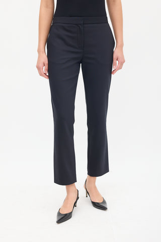 The Row Black Cotton 
Nylon Slim Pintuck Trouser