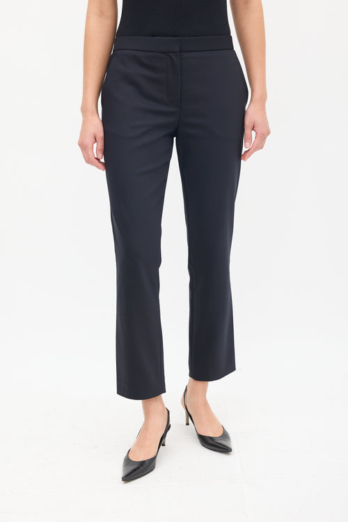 The Row Black Cotton 
Nylon Slim Pintuck Trouser