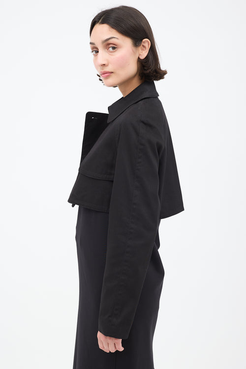 The Row Black Cropped Open Jacket