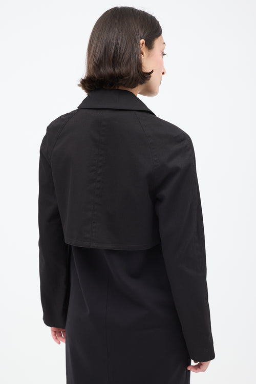 The Row Black Cropped Open Jacket