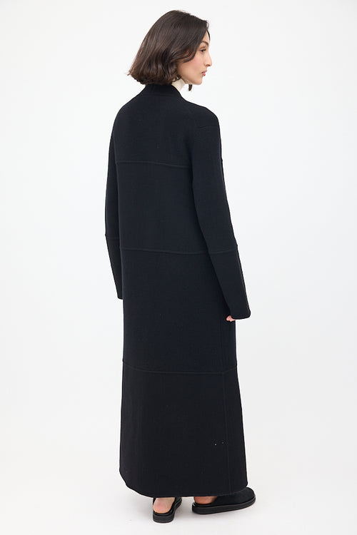 The Row Black Knit 
Woven Ariane Coat