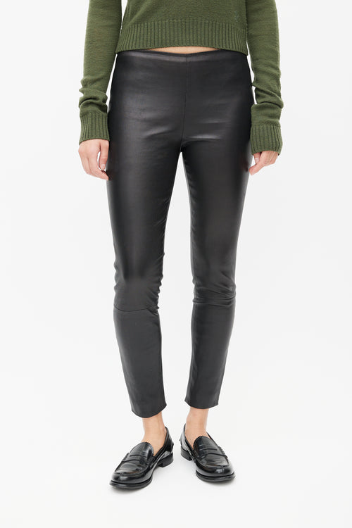 The Row Black Leather Legging