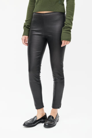 The Row Black Leather Legging