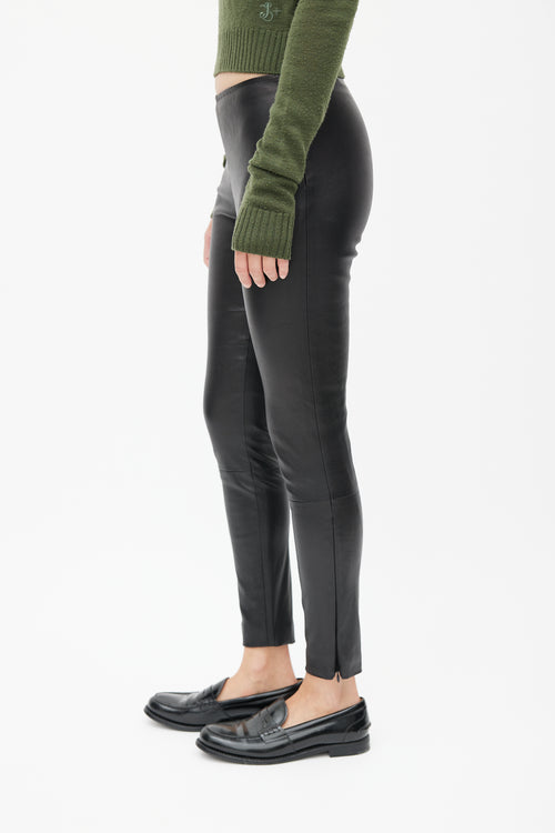 The Row Black Leather Legging