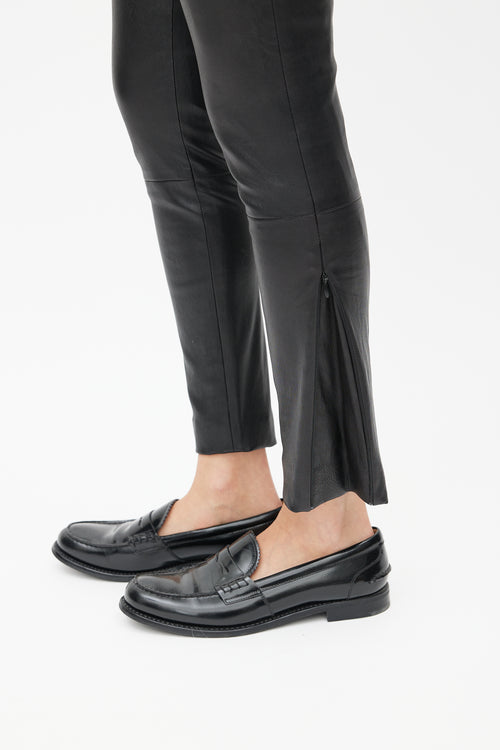 The Row Black Leather Legging