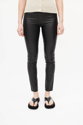 The Row Black Leather Legging