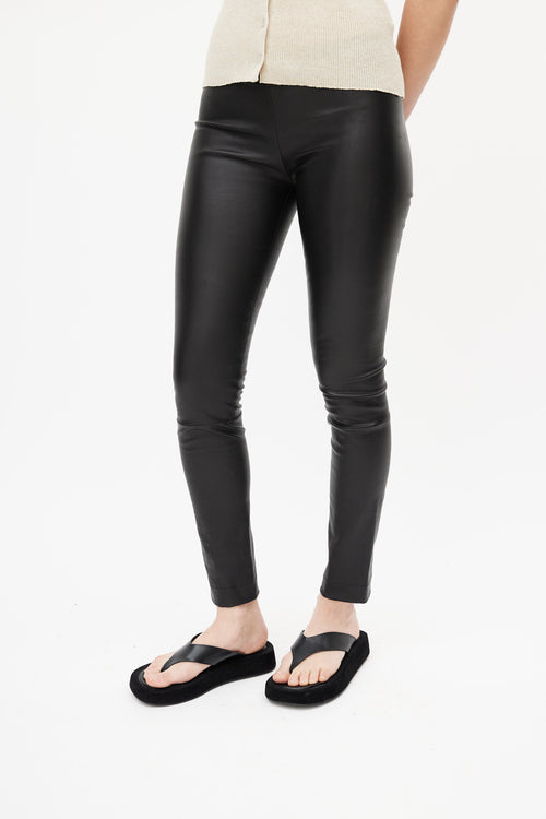 The Row Black Leather Legging