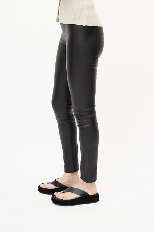 The Row Black Leather Legging